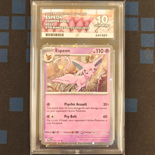 Pokemon TCG Espeon Cosmo Prismatic Evolutions 033/131 (Ace 10)