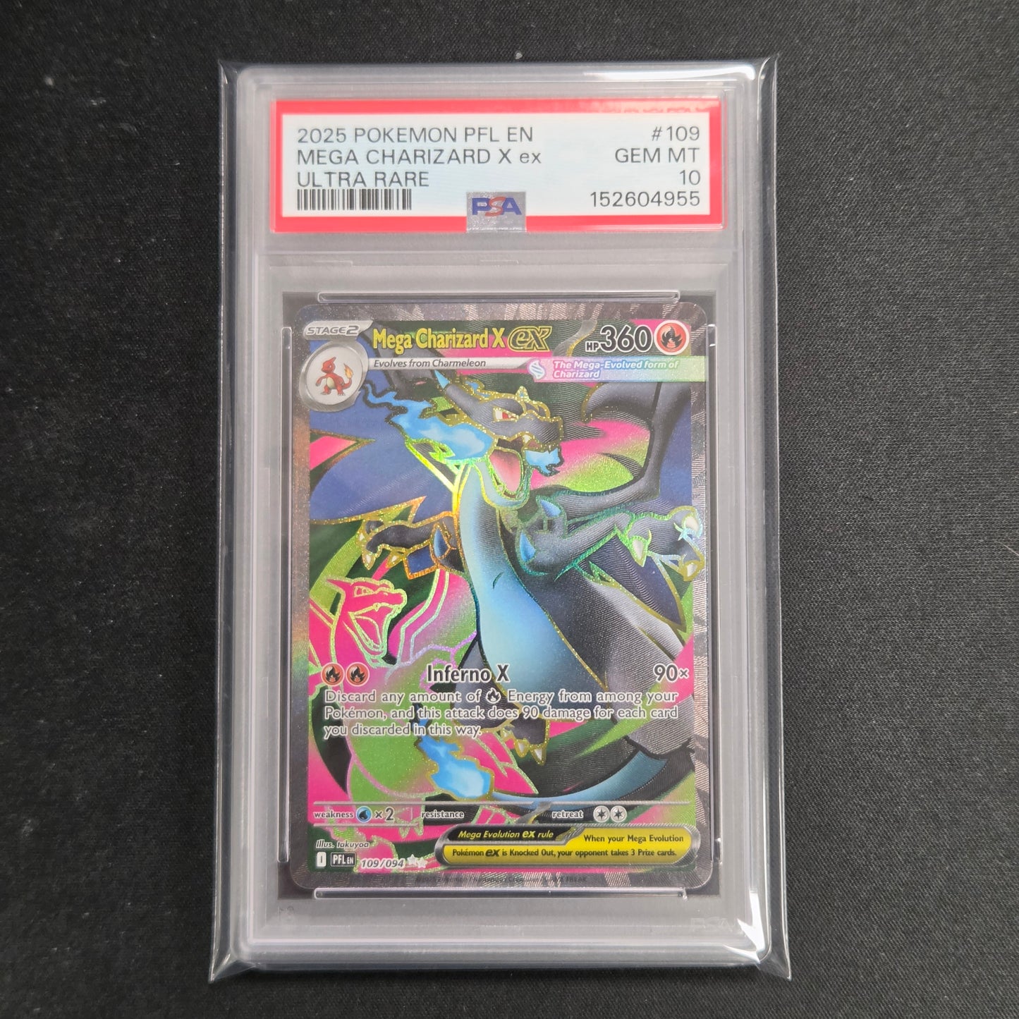 Pokemon TCG Mega Charizard X ex Phantasmal Flames 109/094 (PSA 10)