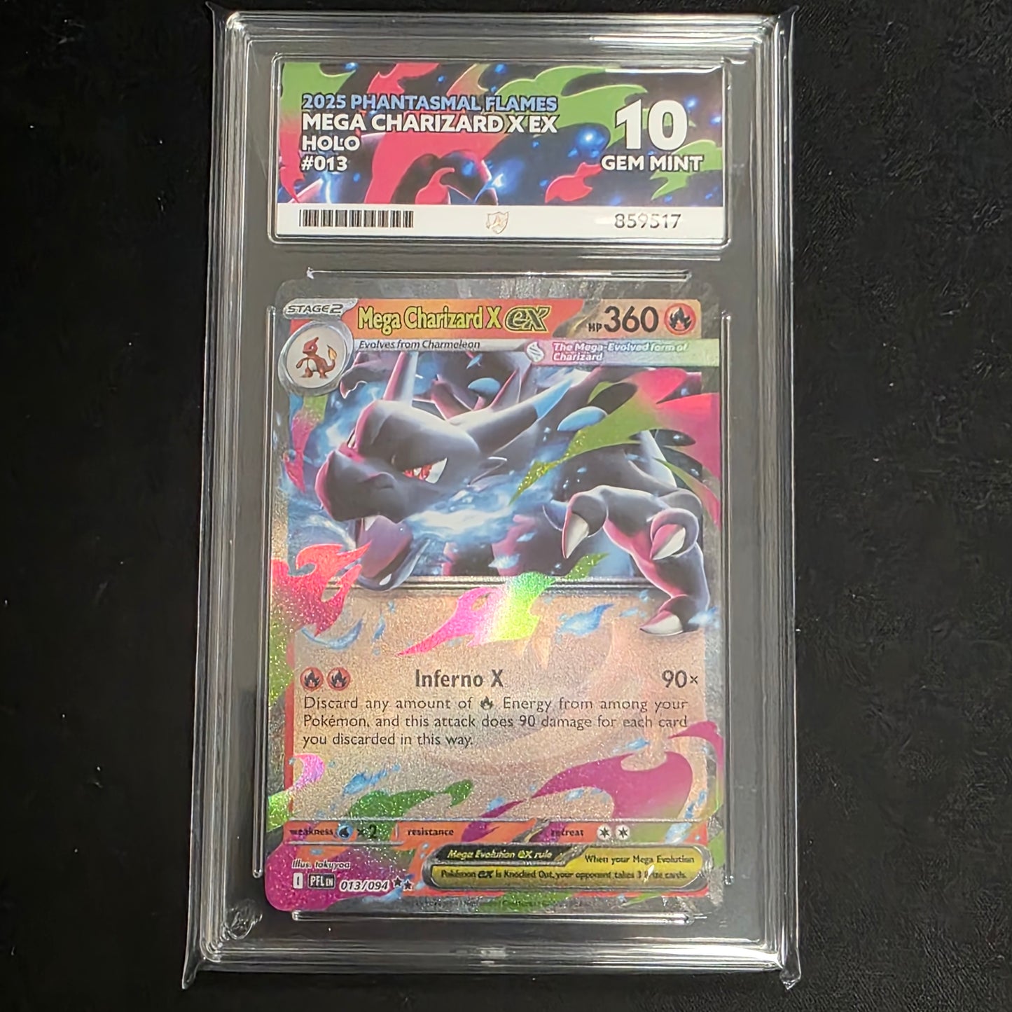 Pokemon TCG Mega Charizard X ex Phantasmal Flames 013/094 (ACE 10)