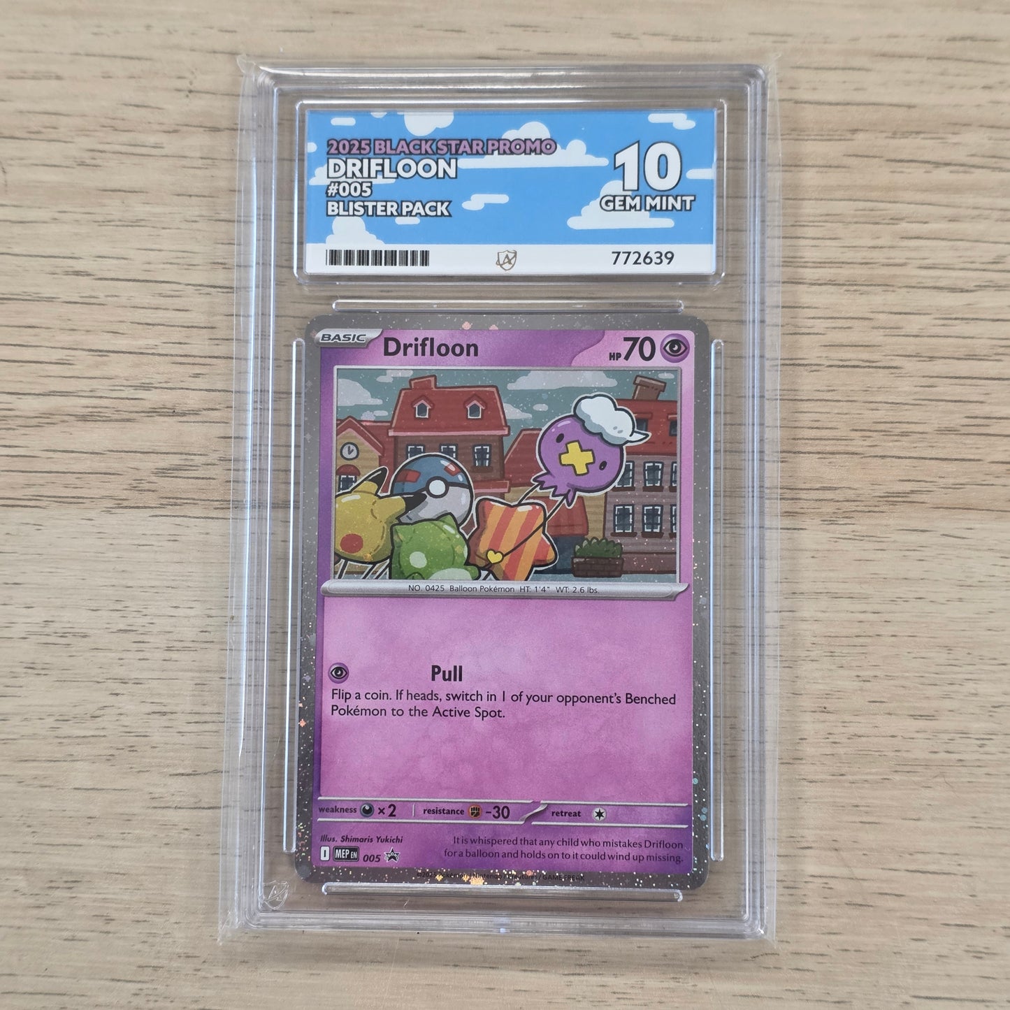 Pokemon TCG Drifloon 2025 Black Star Promo 005 (Ace Graded 10)