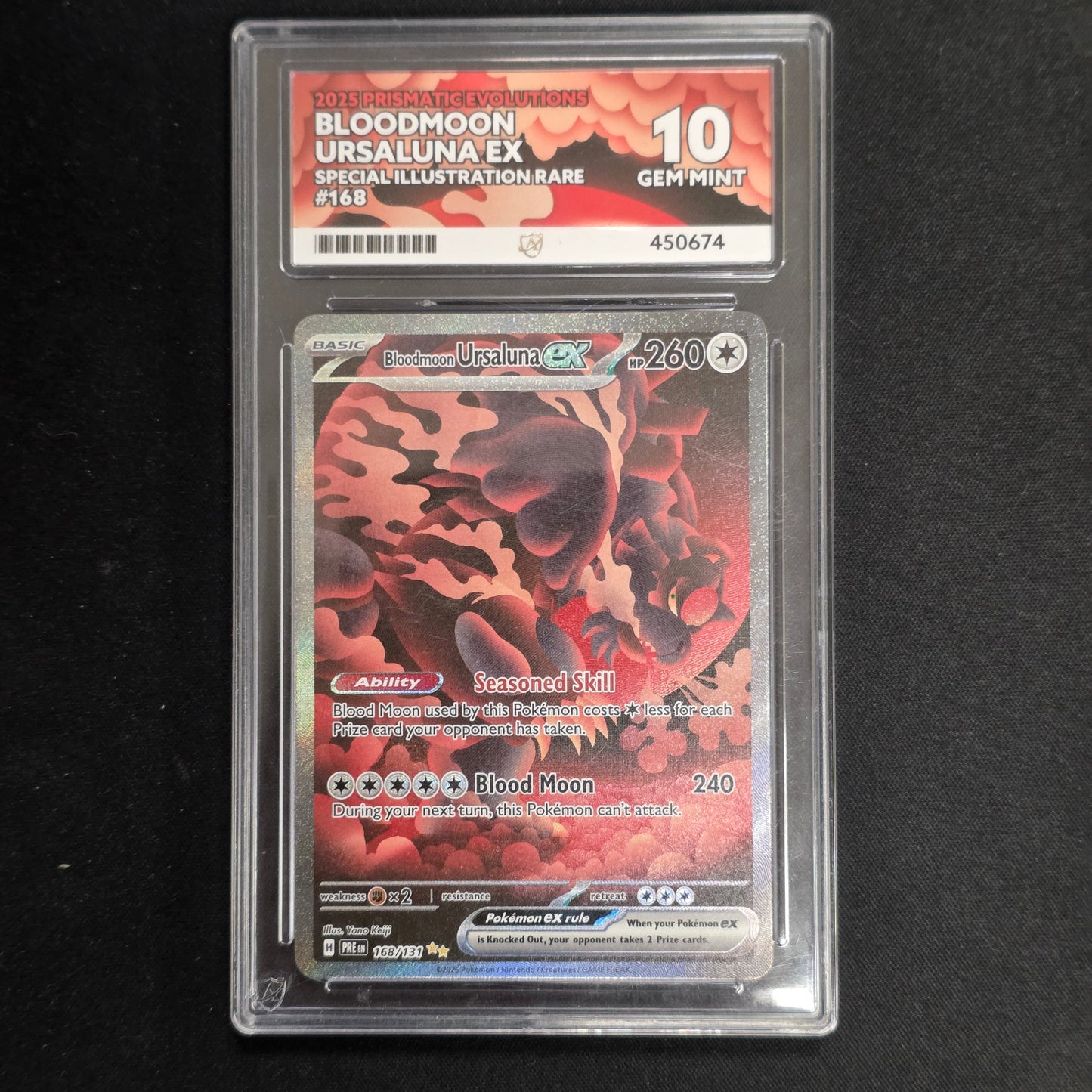 Pokemon TCG Bloodmoon Ursaluna ex Prismatic Evolutions 168/131 (Ace 10)
