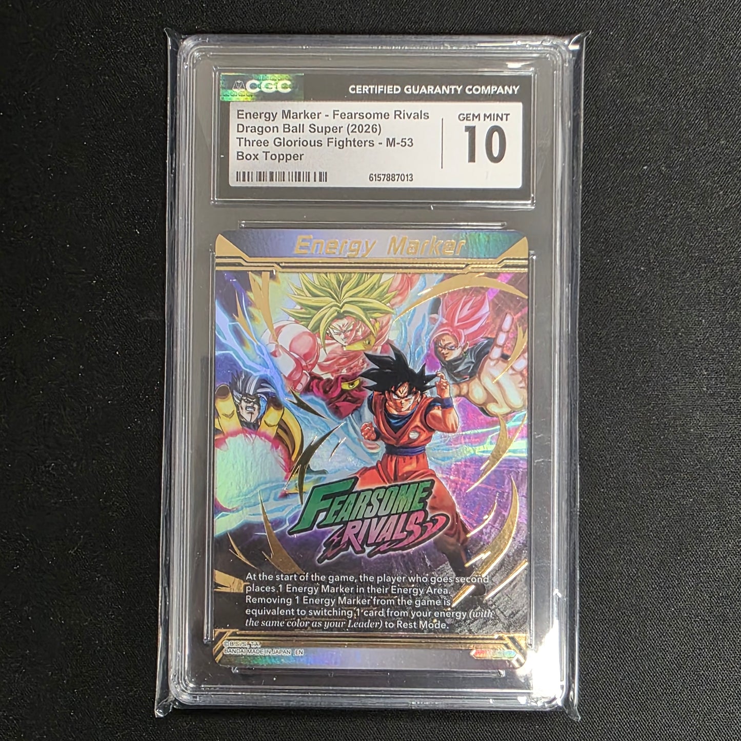Dragon Ball CG Energy Marker - Fearsome Rivals Three Glorious Fighters M-53 (CGC 10)