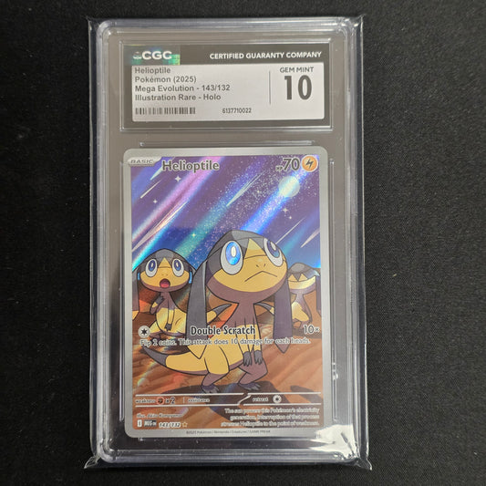 Pokemon TCG Helioptile Mega Evolution 143/132 (CGC 10)