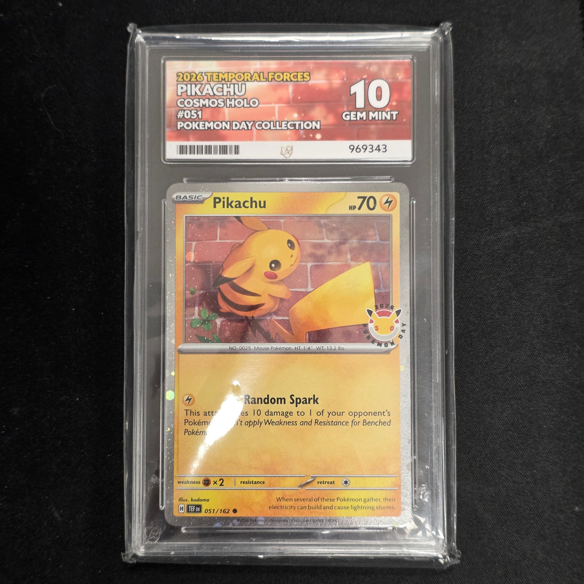 Pokemon TCG Pikachu *Reverse Holo* Temporal Forces 051/162 (Ace 10)