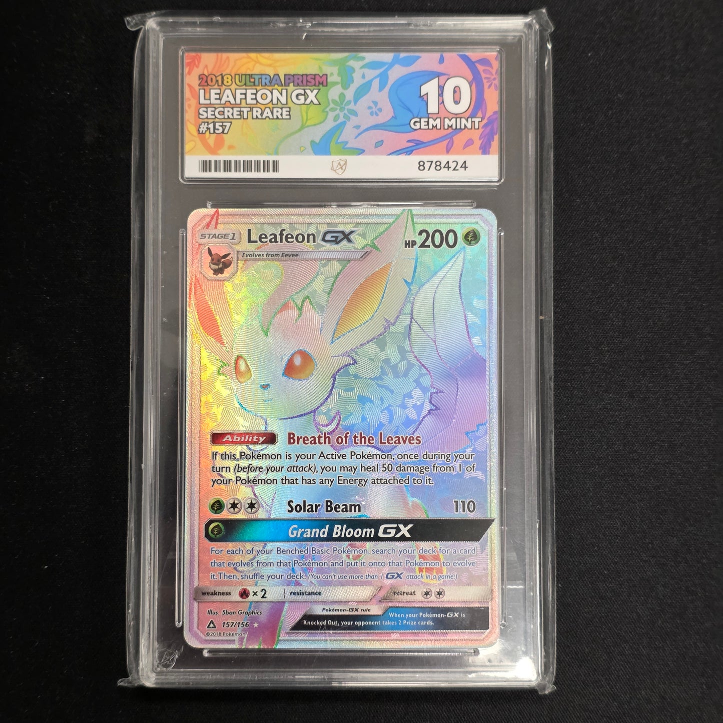 Pokemon TCG Leafeon GX Ultra Prism 157/156 (Ace 10)