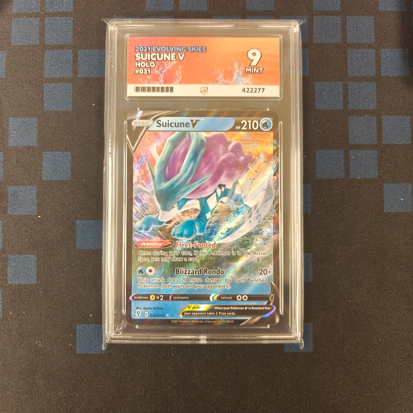 Pokemon TCG Suicune V Evolving Skies 031/203 (ACE 9)